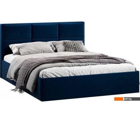  - Кровати Трия Стелла Тип 1 c ПМ и заглушиной 160x200 (микровелюр Wellmart Blue) - Стелла Тип 1 c ПМ и заглушиной 160x200 (микровелюр Wellmart Blue)