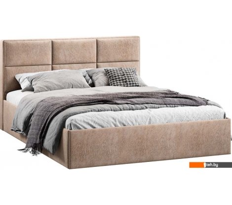  - Кровати Трия Стелла Тип 1 c ПМ и заглушиной 160x200 (микровелюр Wellmart Dark Beige) - Стелла Тип 1 c ПМ и заглушиной 160x200 (микровелюр Wellmart Dark Beige)