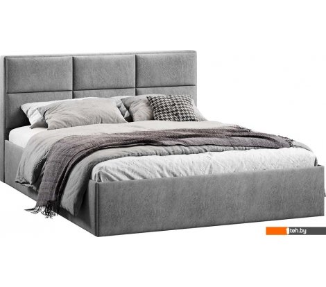 - Кровати Трия Стелла Тип 1 c ПМ и заглушиной 160x200 (микровелюр Wellmart Silver) - Стелла Тип 1 c ПМ и заглушиной 160x200 (микровелюр Wellmart Silver)