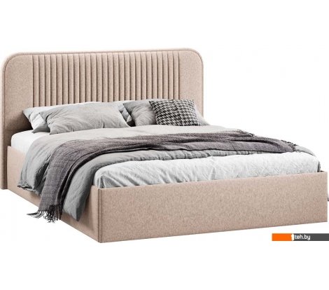  - Кровати Трия Тиффани Тип 1 c ПМ и заглушиной 160x200 (микровелюр Jercy Cream) - Тиффани Тип 1 c ПМ и заглушиной 160x200 (микровелюр Jercy Cream)