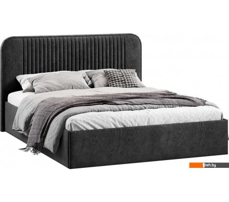  - Кровати Трия Тиффани Тип 1 c ПМ и заглушиной 160x200 (микровелюр Jercy Graphite) - Тиффани Тип 1 c ПМ и заглушиной 160x200 (микровелюр Jercy Graphite)