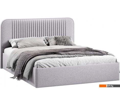  - Кровати Трия Тиффани Тип 1 c ПМ и заглушиной 160x200 (микровелюр Jercy Silver) - Тиффани Тип 1 c ПМ и заглушиной 160x200 (микровелюр Jercy Silver)