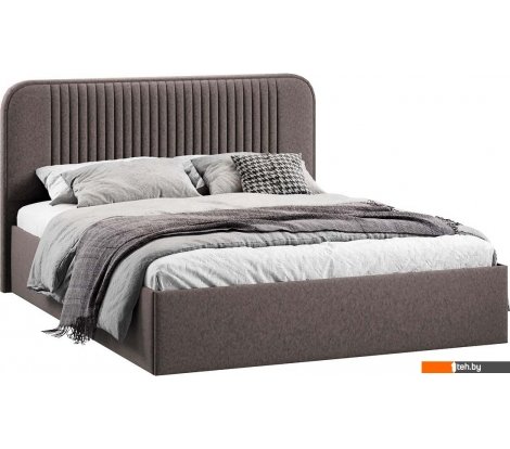  - Кровати Трия Тиффани Тип 1 c ПМ и заглушиной 160x200 (микровелюр Jercy Stone) - Тиффани Тип 1 c ПМ и заглушиной 160x200 (микровелюр Jercy Stone)