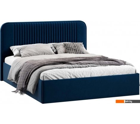  - Кровати Трия Тиффани Тип 1 c ПМ и заглушиной 160x200 (микровелюр Wellmart Blue) - Тиффани Тип 1 c ПМ и заглушиной 160x200 (микровелюр Wellmart Blue)