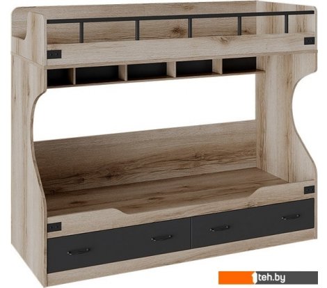  - Кровати Трия Окланд 200х80 (фон черный/дуб делано) - Окланд 200х80 (фон черный/дуб делано)