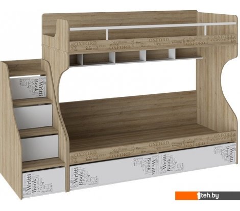  - Кровати Трия Оксфорд СМ-139.11.012 (ривьера/белый с рисунком) - Оксфорд СМ-139.11.012 (ривьера/белый с рисунком)