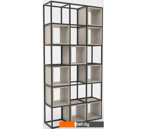  - Полки, стеллажи, системы хранения Hype Mebel Грос 105x175 (черный/древесина белая) - Грос 105x175 (черный/древесина белая)