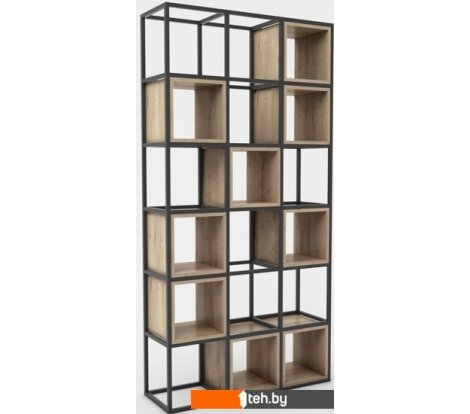  - Полки, стеллажи, системы хранения Hype Mebel Грос 105x175 (черный/дуб галифакс натуральный) - Грос 105x175 (черный/дуб галифакс натуральный)