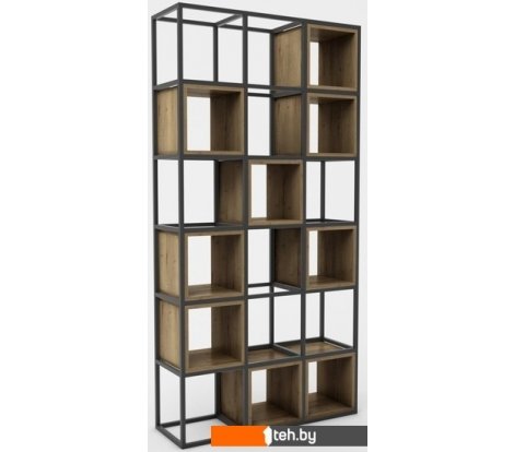  - Полки, стеллажи, системы хранения Hype Mebel Грос 105x175 (черный/дуб галифакс олово) - Грос 105x175 (черный/дуб галифакс олово)