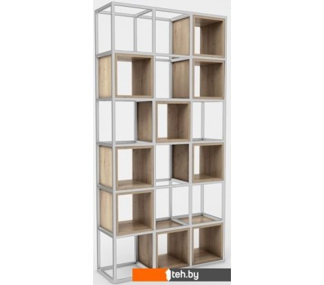  - Полки, стеллажи, системы хранения Hype Mebel Грос 105x210 (белый/дуб галифакс натуральный) - Грос 105x210 (белый/дуб галифакс натуральный)