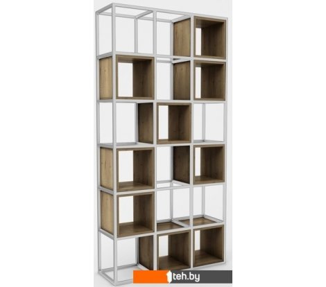  - Полки, стеллажи, системы хранения Hype Mebel Грос 105x210 (белый/дуб галифакс олово) - Грос 105x210 (белый/дуб галифакс олово)