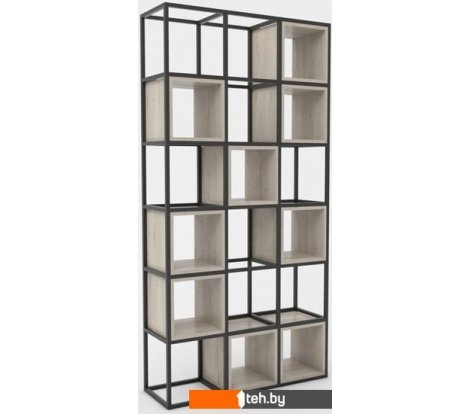  - Полки, стеллажи, системы хранения Hype Mebel Грос 105x210 (черный/древесина белая) - Грос 105x210 (черный/древесина белая)