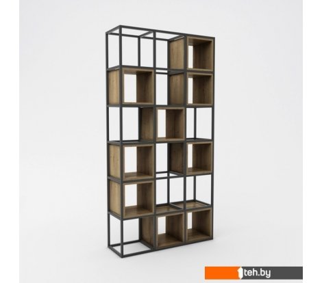  - Полки, стеллажи, системы хранения Hype Mebel Грос 105x210 (черный/дуб галифакс олово) - Грос 105x210 (черный/дуб галифакс олово)