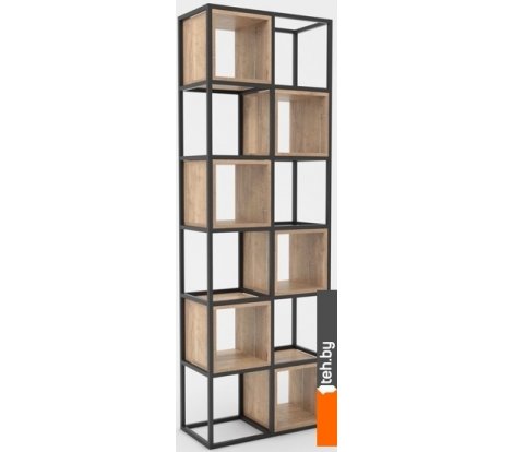  - Полки, стеллажи, системы хранения Hype Mebel Грос-2 70x175 (черный/дуб галифакс натуральный) - Грос-2 70x175 (черный/дуб галифакс натуральный)