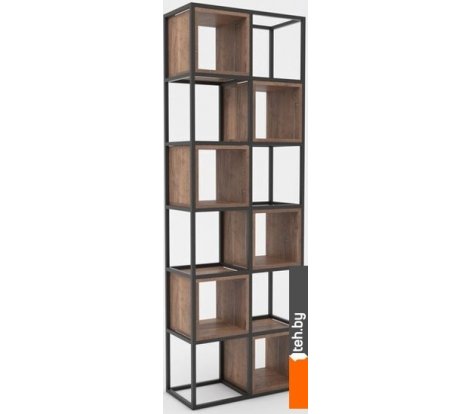  - Полки, стеллажи, системы хранения Hype Mebel Грос-2 70x175 (черный/дуб галифакс олово) - Грос-2 70x175 (черный/дуб галифакс олово)