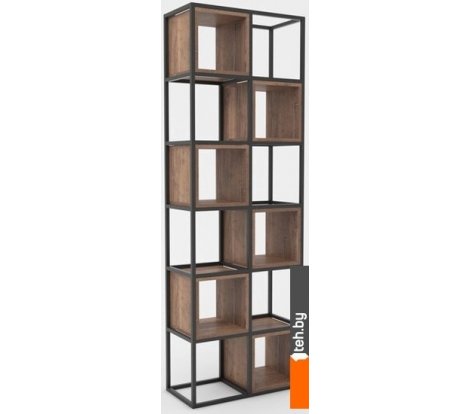  - Полки, стеллажи, системы хранения Hype Mebel Грос-2 70x210 (черный/дуб галифакс олово) - Грос-2 70x210 (черный/дуб галифакс олово)