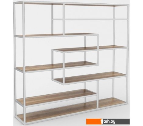  - Полки, стеллажи, системы хранения Hype Mebel Зиг-Заг 170x150 (белый/дуб галифакс натуральный) - Зиг-Заг 170x150 (белый/дуб галифакс натуральный)