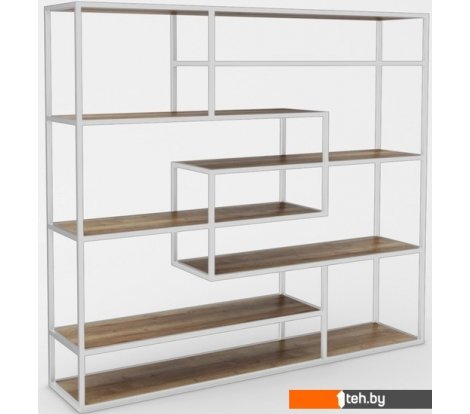  - Полки, стеллажи, системы хранения Hype Mebel Зиг-Заг 170x150 (белый/дуб галифакс олово) - Зиг-Заг 170x150 (белый/дуб галифакс олово)