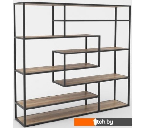  - Полки, стеллажи, системы хранения Hype Mebel Зиг-Заг 170x150 (черный/дуб галифакс натуральный) - Зиг-Заг 170x150 (черный/дуб галифакс натуральный)