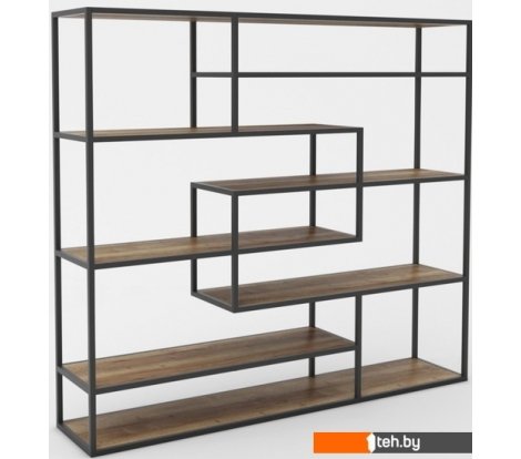  - Полки, стеллажи, системы хранения Hype Mebel Зиг-Заг 170x150 (черный/дуб галифакс олово) - Зиг-Заг 170x150 (черный/дуб галифакс олово)