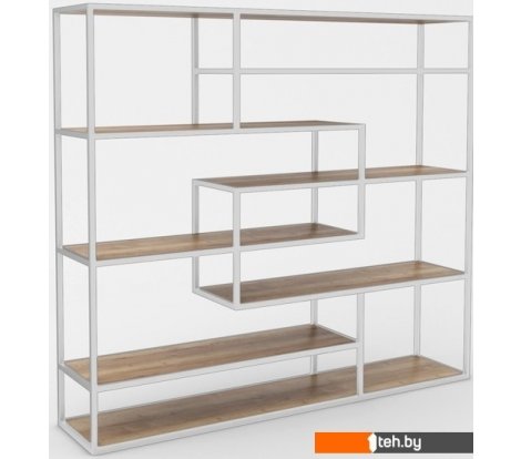  - Полки, стеллажи, системы хранения Hype Mebel Зиг-Заг 200x150 (белый/дуб галифакс натуральный) - Зиг-Заг 200x150 (белый/дуб галифакс натуральный)