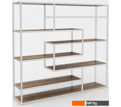  - Полки, стеллажи, системы хранения Hype Mebel Зиг-Заг 200x150 (белый/дуб галифакс олово) - Зиг-Заг 200x150 (белый/дуб галифакс олово)