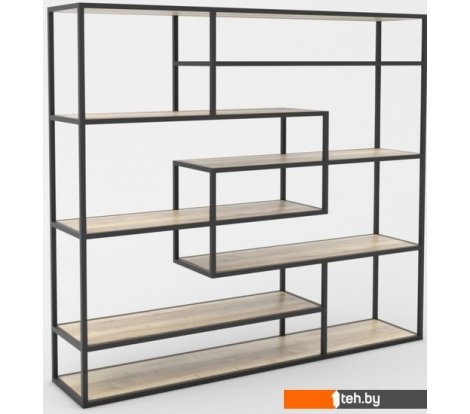  - Полки, стеллажи, системы хранения Hype Mebel Зиг-Заг 200x150 (черный/древесина белая) - Зиг-Заг 200x150 (черный/древесина белая)