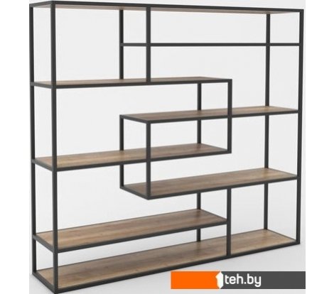  - Полки, стеллажи, системы хранения Hype Mebel Зиг-Заг 200x150 (черный/дуб галифакс натуральный) - Зиг-Заг 200x150 (черный/дуб галифакс натуральный)