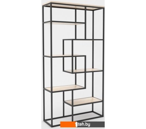  - Полки, стеллажи, системы хранения Hype Mebel Зиг-Заг-2 100x170 (черный/древесина белая) - Зиг-Заг-2 100x170 (черный/древесина белая)