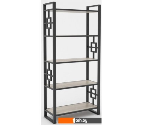  - Полки, стеллажи, системы хранения Hype Mebel Квадро 50x170 (черный/дуб галифакс натуральный) - Квадро 50x170 (черный/дуб галифакс натуральный)