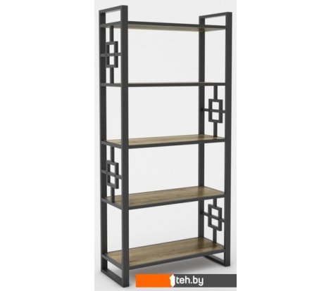  - Полки, стеллажи, системы хранения Hype Mebel Квадро 50x170 (черный/дуб галифакс олово) - Квадро 50x170 (черный/дуб галифакс олово)