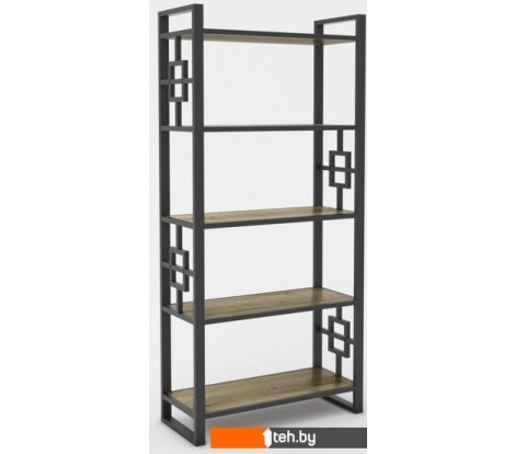  - Полки, стеллажи, системы хранения Hype Mebel Квадро 80x170 (черный/дуб галифакс олово) - Квадро 80x170 (черный/дуб галифакс олово)