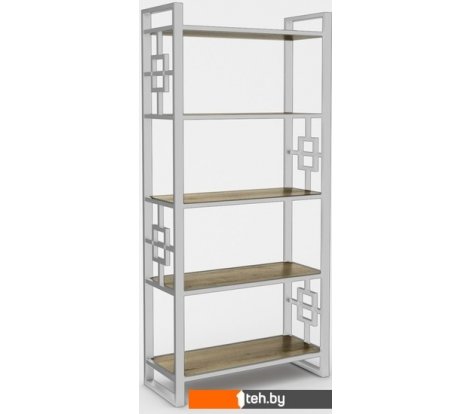  - Полки, стеллажи, системы хранения Hype Mebel Квадро 80x200 (белый/дуб галифакс олово) - Квадро 80x200 (белый/дуб галифакс олово)