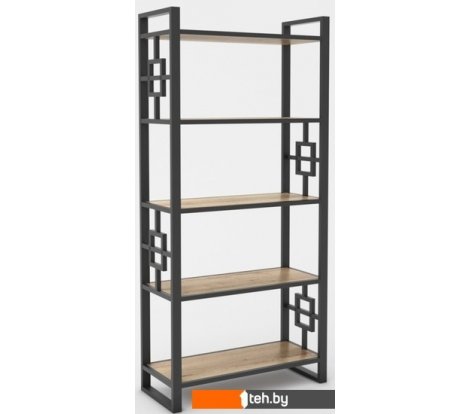  - Полки, стеллажи, системы хранения Hype Mebel Квадро 80x200 (черный/древесина белая) - Квадро 80x200 (черный/древесина белая)