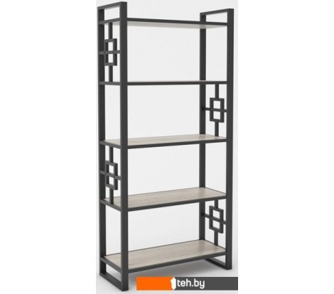  - Полки, стеллажи, системы хранения Hype Mebel Квадро 80x200 (черный/дуб галифакс натуральный) - Квадро 80x200 (черный/дуб галифакс натуральный)