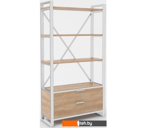  - Полки, стеллажи, системы хранения Hype Mebel Стандарт Люкс 50x200 (белый/дуб галифакс натуральный) - Стандарт Люкс 50x200 (белый/дуб галифакс натуральный)