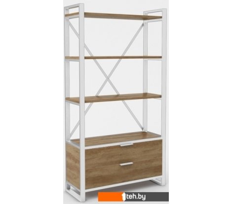  - Полки, стеллажи, системы хранения Hype Mebel Стандарт Люкс 80x200 (белый/дуб галифакс олово) - Стандарт Люкс 80x200 (белый/дуб галифакс олово)