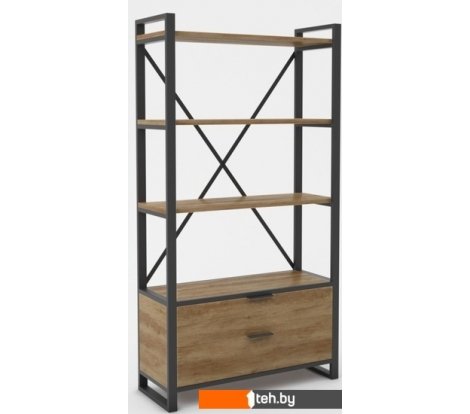  - Полки, стеллажи, системы хранения Hype Mebel Стандарт Люкс 80x200 (черный/дуб галифакс олово) - Стандарт Люкс 80x200 (черный/дуб галифакс олово)