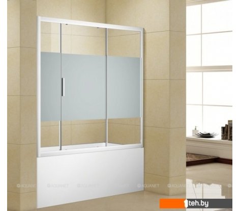  - Шторки и карнизы для ванн и поддонов Aquanet Practic AE10-B-155H150U-CP (прозрачное стекло/шелкография) - Practic AE10-B-155H150U-CP (прозрачное стекло/шелкография)