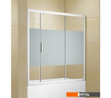  - Шторки и карнизы для ванн и поддонов Aquanet Practic AE10-B-175H150U-CP (прозрачное стекло/шелкография) - Practic AE10-B-175H150U-CP (прозрачное стекло/шелкография)