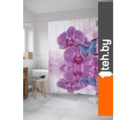  - Шторки и карнизы для ванн и поддонов JoyArty Бабочка на орхидее sc_11023 - Бабочка на орхидее sc_11023