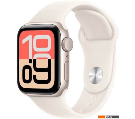  - Умные часы и браслеты Apple Watch SE 3 40 мм (алюминиевый корпус, звездный свет/звездный свет, спортивный силиконовый ремешок S/M) - Watch SE 3 40 мм (алюминиевый корпус, звездный свет/звездный свет, спортивный силиконовый ремешок S/M)