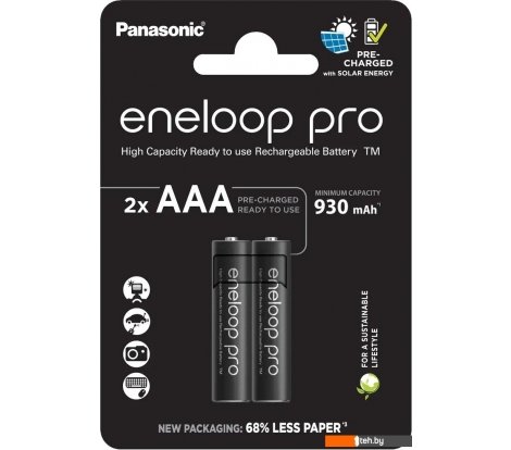  - Батарейки, аккумуляторы, зарядные Panasonic Eneloop Pro AAA BK-4HCDE/2CP (2 шт) - Eneloop Pro AAA BK-4HCDE/2CP (2 шт)