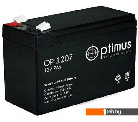  - Аккумуляторы для ИБП Optimus OP 1207 (12В/7 А·ч) - OP 1207 (12В/7 А·ч)
