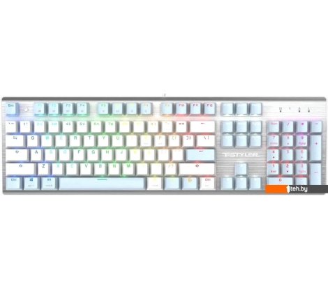 - Клавиатуры A4Tech Fstyler FS100 Neon (серебристый/голубой) - Fstyler FS100 Neon (серебристый/голубой)