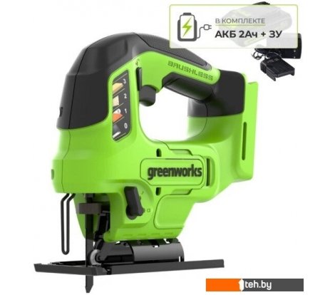  - Электролобзики Greenworks GD24JS90 3601707CUA (с 1-им АКБ) - GD24JS90 3601707CUA (с 1-им АКБ)