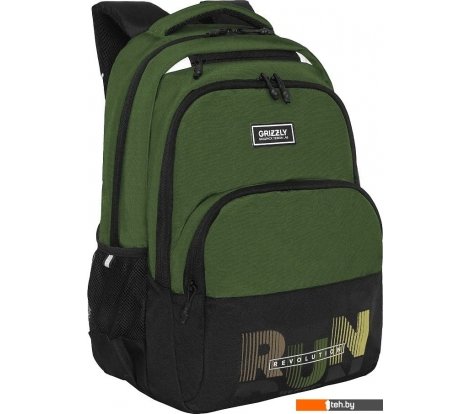  - Рюкзаки Grizzly RU-530-6 (черный/хаки) - RU-530-6 (черный/хаки)