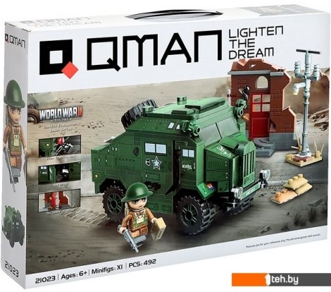  - Конструкторы Qman Вторая мировая война. Бронемашина 21023 9672999 (492 эл) - Вторая мировая война. Бронемашина 21023 9672999 (492 эл)