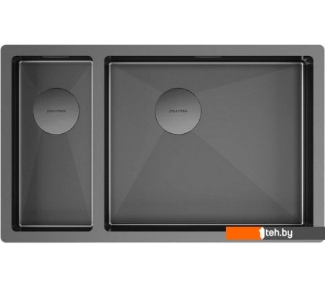  - Кухонные мойки Paulmark Next 69/2S Uni PM226944-GMR (черный/вороненая сталь) - Next 69/2S Uni PM226944-GMR (черный/вороненая сталь)