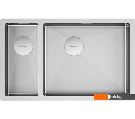  - Кухонные мойки Paulmark Next 69/2S Uni PM226944-BSR (стальной/брашированная сталь) - Next 69/2S Uni PM226944-BSR (стальной/брашированная сталь)